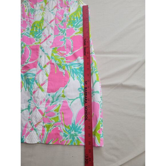 Lilly Pulitzer Floral Sleeveless Zip Straight Shift Dress 100% Cotton - Size 0 - Picture 3 of 9